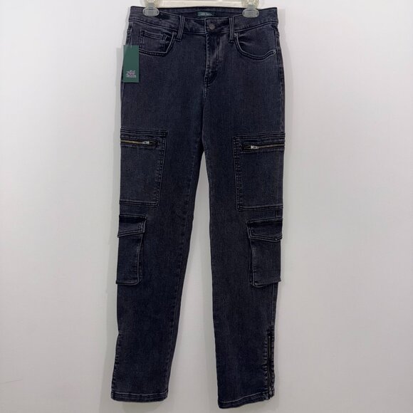 Wild Fable Mid Rise Cigarette Jeans Black Wash Size 8 - Picture 1 of 11